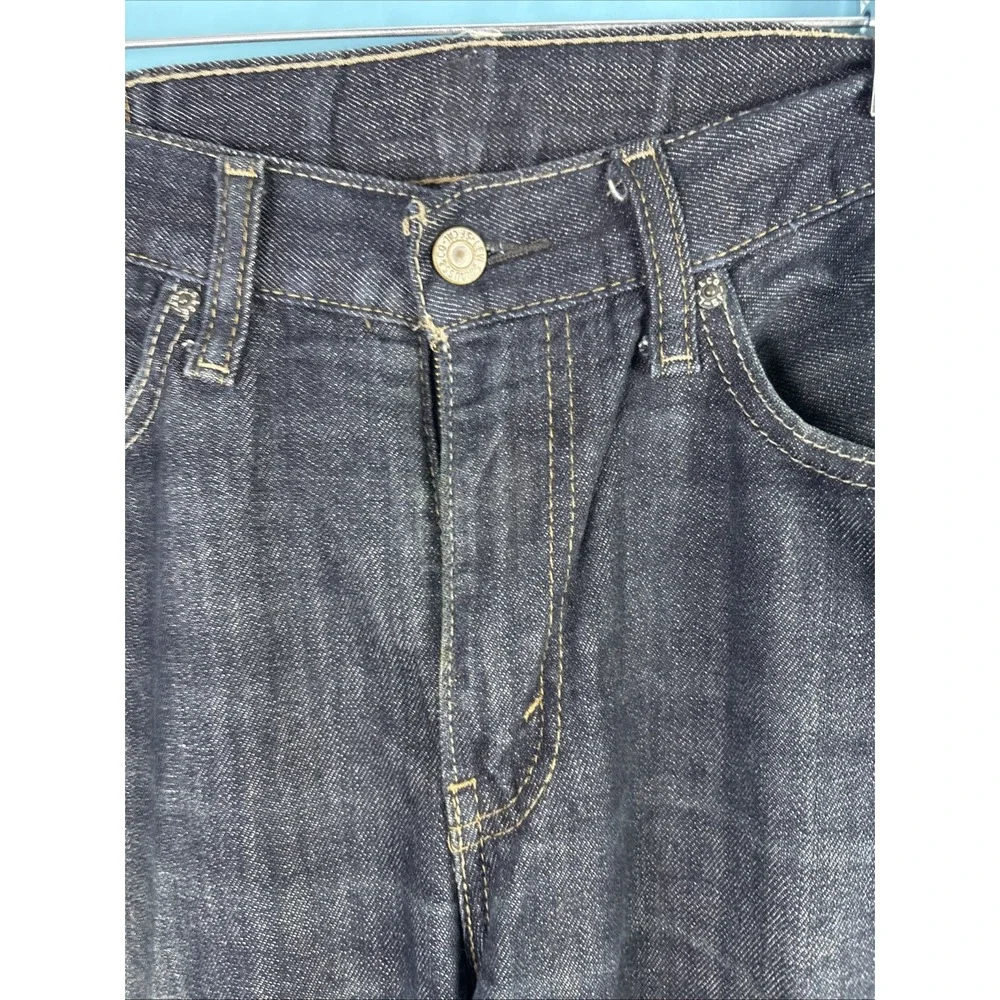 Levi's 514 33 X 32 Straight Fit, Mid Knight Dark Wash Mens Jeans Whiskers Fade
